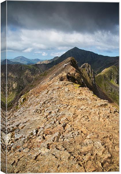 Start of the Crib Goch ridge Canvas Print by Rory Trappe