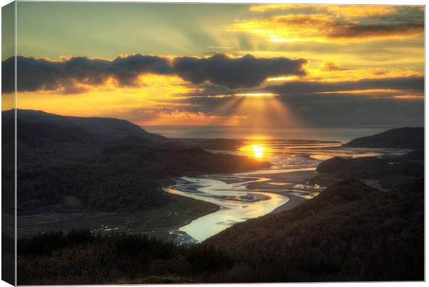 Mawddach sunset Canvas Print by Rory Trappe