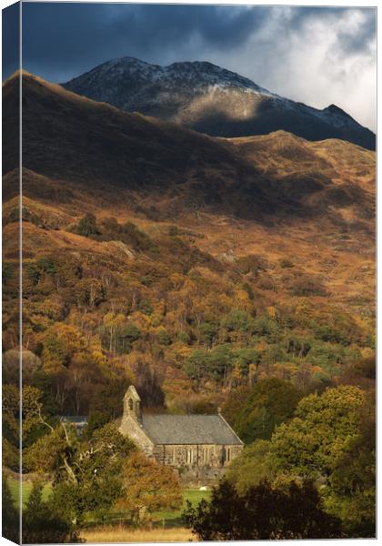 St Mary's church at Beddgelert Canvas Print by Rory Trappe