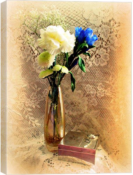 Flowers and Old Lace Canvas Print by Jacqui Kilcoyne
