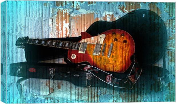 A Grungy Guitar Canvas Print by Jacqui Kilcoyne
