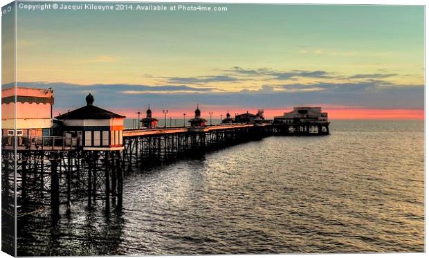 North Pier at Sunset Canvas Print by Jacqui Kilcoyne
