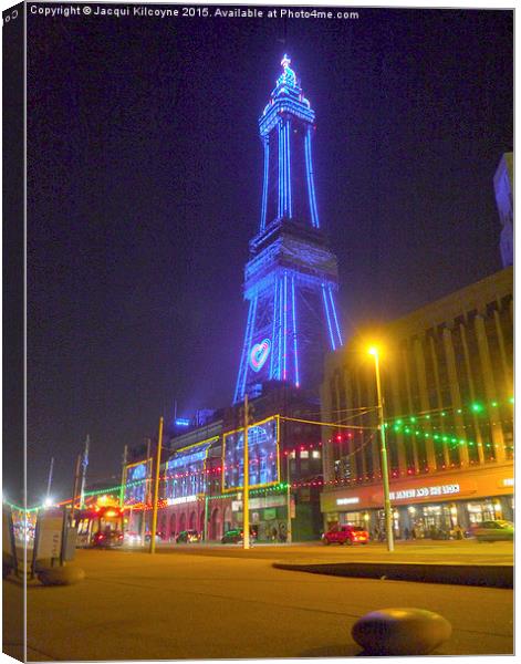 Blackpool Tower Lights. Canvas Print by Jacqui Kilcoyne