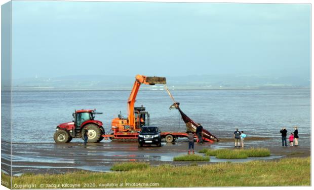 A Sad day at Knott End on Sea. Canvas Print by Jacqui Kilcoyne