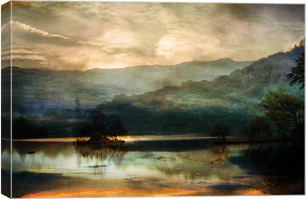 Daybreak in the Lakes Canvas Print by Irene Burdell