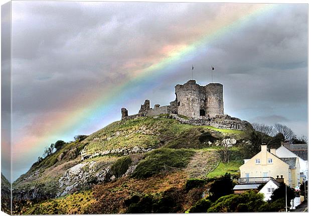 Rainbow over the castle Canvas Print by Irene Burdell