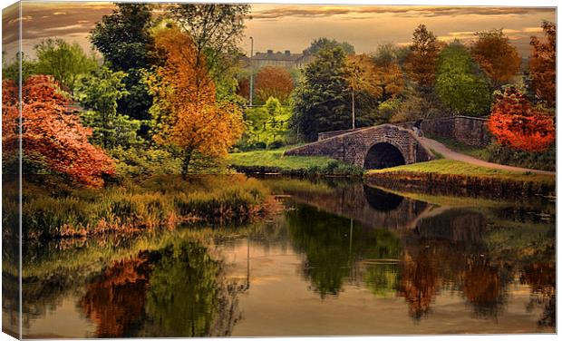  Autumn along the canal. Canvas Print by Irene Burdell
