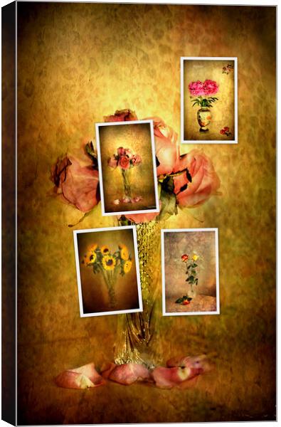 Collage of flowers Canvas Print by Irene Burdell
