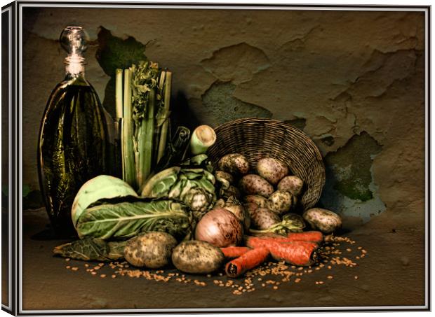 Still life with vegetables. Canvas Print by Irene Burdell