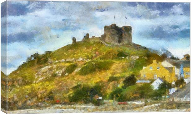 Criccieth Castle  , Wales Uk Canvas Print by Irene Burdell