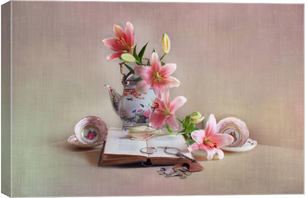 Still life with Lilies  Canvas Print by Irene Burdell