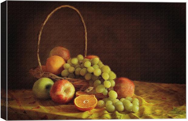 Fruit Basket Canvas Print by Irene Burdell