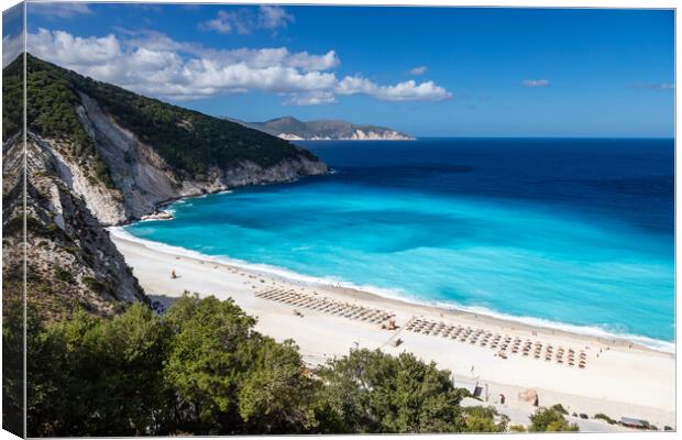 Myrtos Beach Canvas Print by Richie Miles