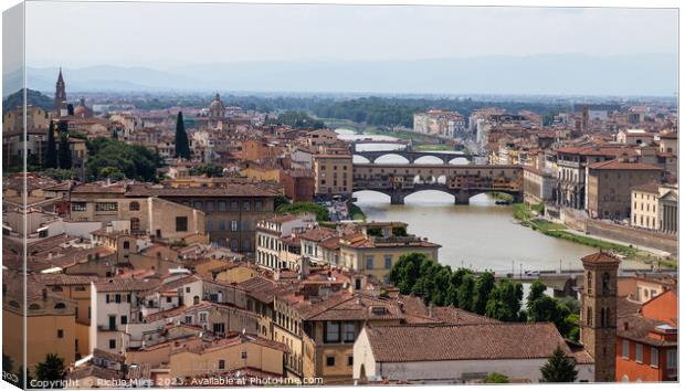 View of Ponte Vecchio, Florence Canvas Print by Richie Miles