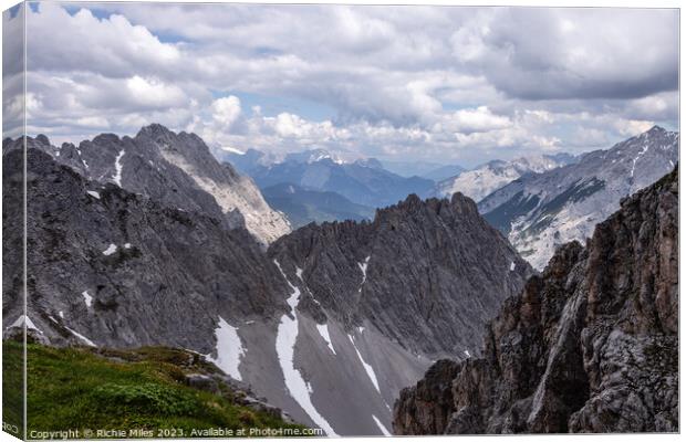 Mountain view from Innsbruck Austria Canvas Print by Richie Miles