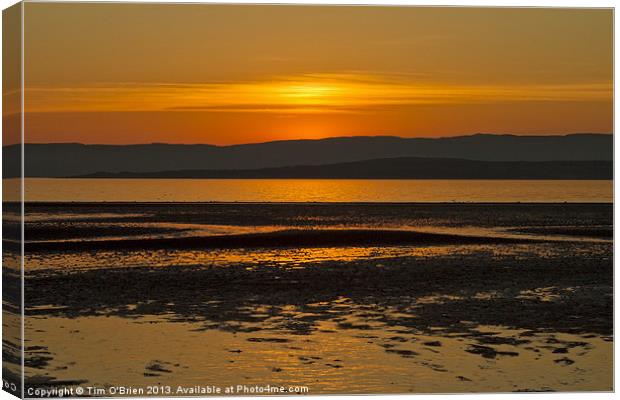 Sunset Over Kintyre Hills Scotland Canvas Print by Tim O'Brien