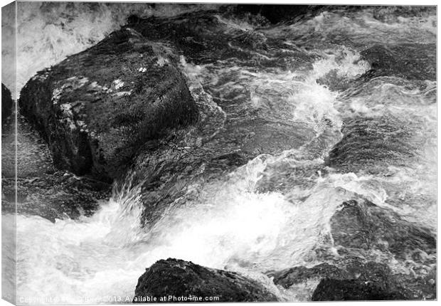 Rushing Water Over Rocks Canvas Print by Tim O'Brien