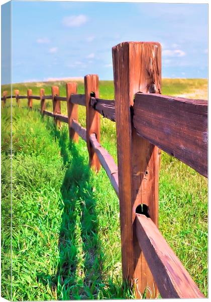 Badlands Post and Rail Fence Canvas Print by James Hogarth