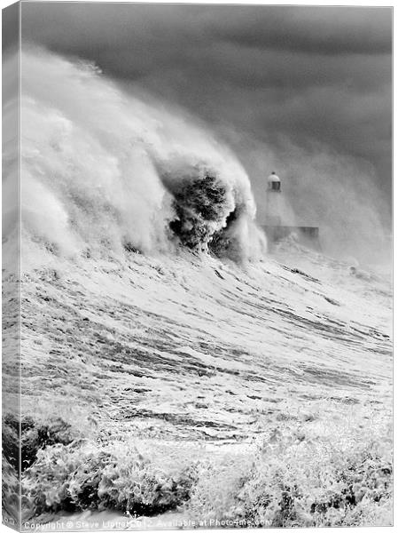 Stormy Seas Canvas Print by Steve Liptrot