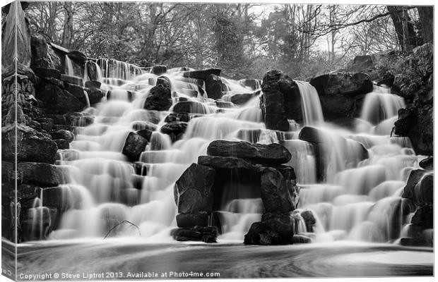 Virginia Water Cascades Canvas Print by Steve Liptrot