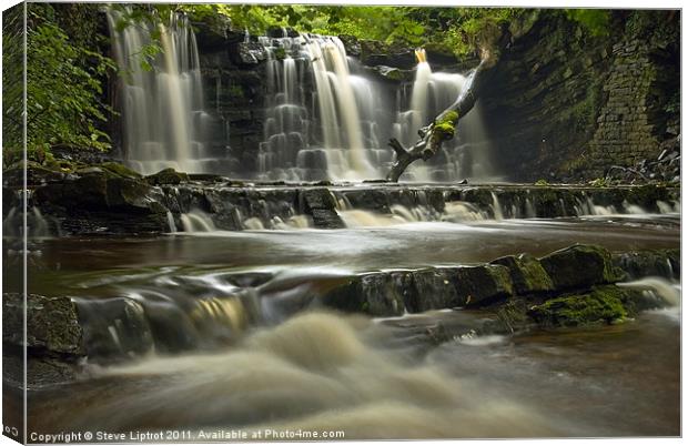Scarloom Waterfall, Holden, Lancashire Canvas Print by Steve Liptrot