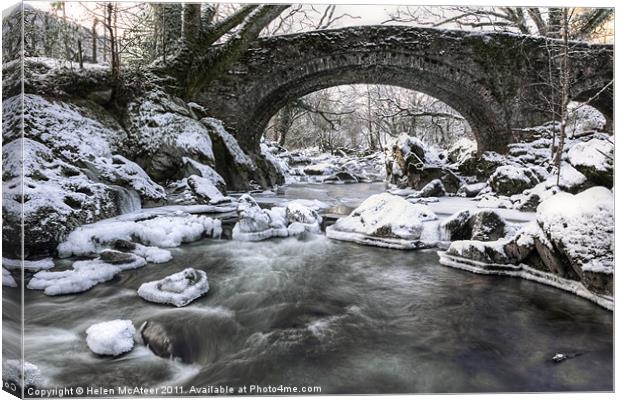 Lledr River Betws y Coed Canvas Print by Helen McAteer