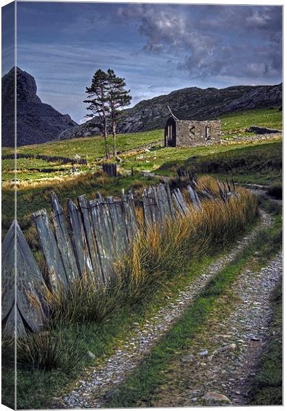 Cwmorthin chapel Colour Canvas Print by Helen McAteer