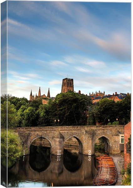 Elvet Bridge in Early Morning Light Canvas Print by Kevin Tate