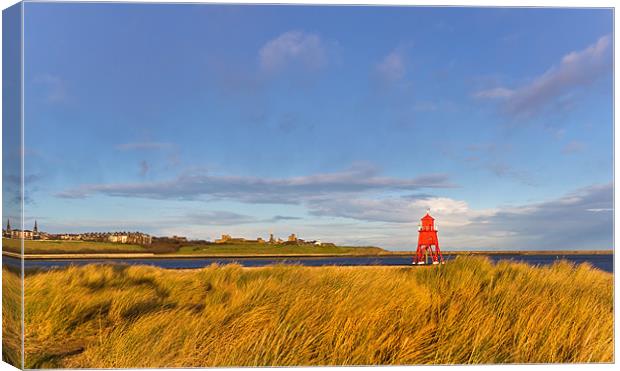 Herd Groyne Lighthouse Canvas Print by Kevin Tate