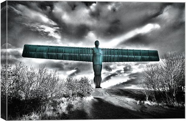 Angel of the North,Blue Canvas Print by Kevin Tate