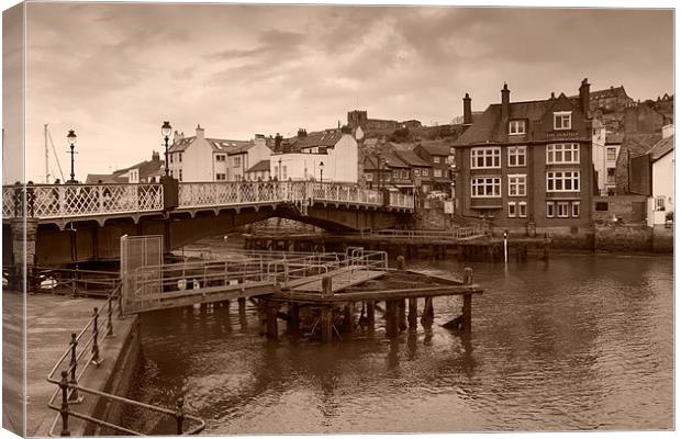 Whitby Swing Bridge Canvas Print by Kevin Tate