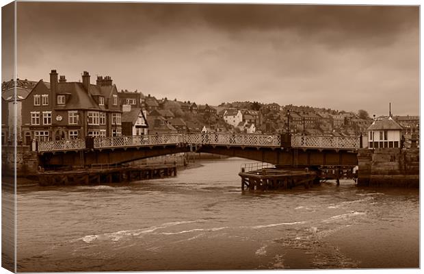 Whitby Swing Bridge Canvas Print by Kevin Tate