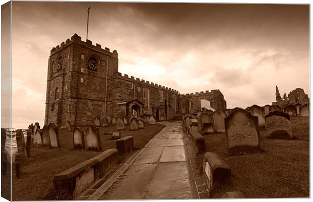 Whitby Church Canvas Print by Kevin Tate