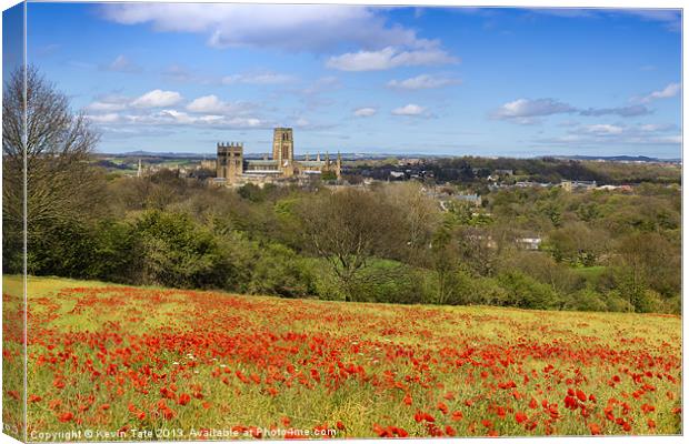 Durham Cathedral Poppies Canvas Print by Kevin Tate