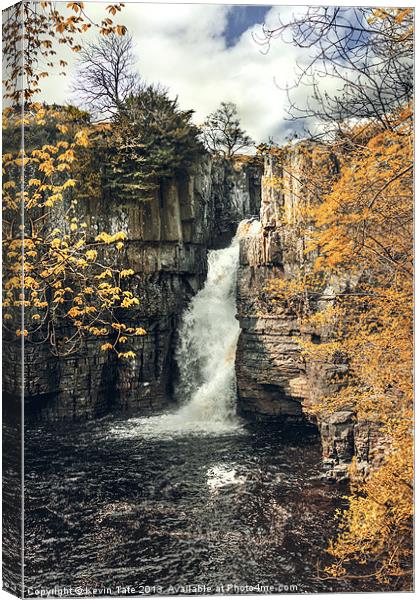 High Force in Autumn colours Canvas Print by Kevin Tate