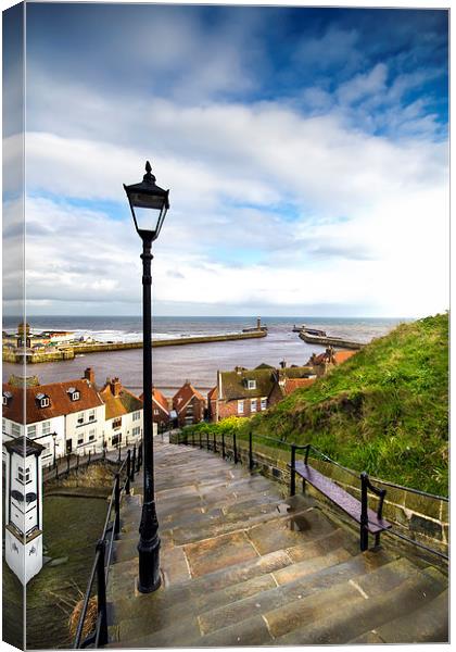 Whitby Steps Canvas Print by Kevin Tate