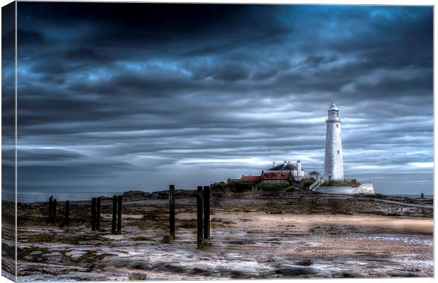St Marys moody sky Canvas Print by Kevin Tate