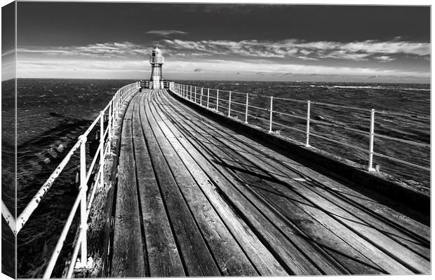 Whitby Harour Pier Canvas Print by Kevin Tate