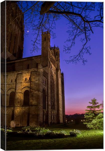 Durham Cathderal early night sky Canvas Print by Kevin Tate