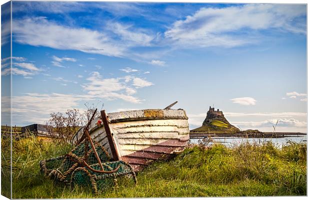  Holy Island Fishing Boat Canvas Print by Kevin Tate