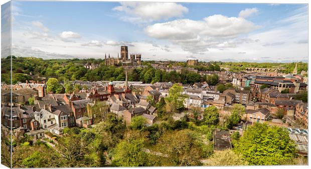 Durham Cathedral above the city Canvas Print by Kevin Tate