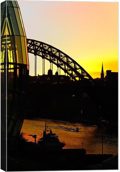 tyne bridge silhouette Canvas Print by Northeast Images