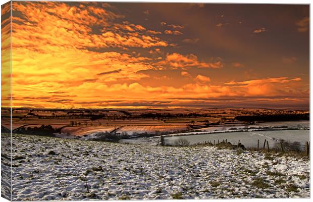 snowy field sunrise Canvas Print by Northeast Images
