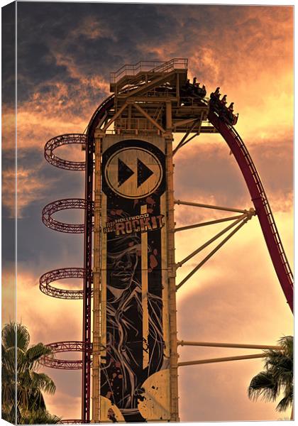 roller coaster sunset Canvas Print by Northeast Images