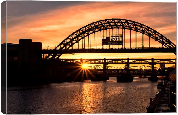  Tyne Bridge Sunset Canvas Print by Northeast Images