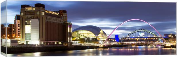  Newcastle Quayside Panoramic Canvas Print by Northeast Images