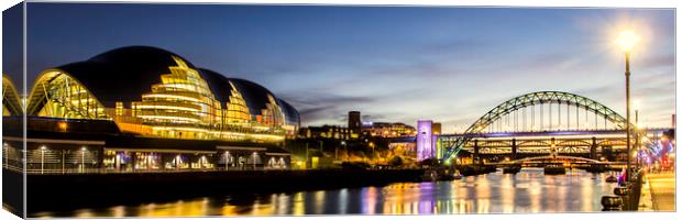 Newcastle Quayside at night Canvas Print by Northeast Images