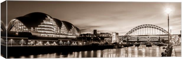 Newcastle Quayside mono Canvas Print by Northeast Images