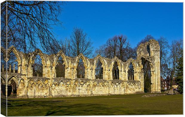 Ruins of St Mary's Abbey - York Canvas Print by Trevor Kersley RIP