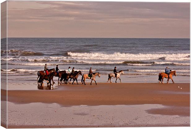 Exercise on the Beach Canvas Print by Trevor Kersley RIP